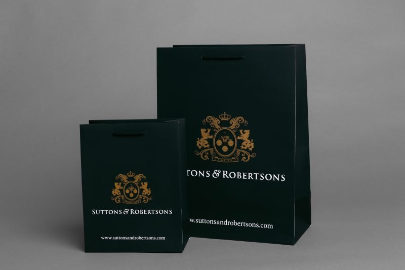 Luxury paper bags created for Suttons & Robertsons